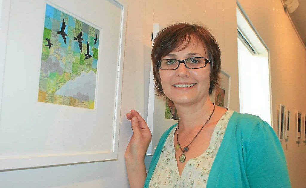 Warwick Art Gallery assistant Loretta Grayson with one of her pieces in a group exhibition. Warwick Art Gallery assistant Loretta Grayson with one of her pieces in a group exhibition.